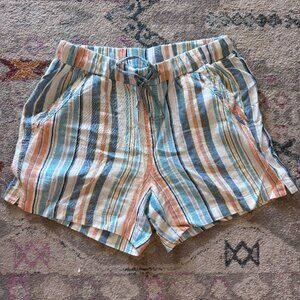 Womens Striped Linen Shorts - Like New